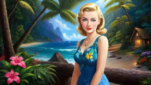 blue hawaii,blue jasmine,summer background,hawaiiana,cuba background,mermaid background,beach background,cartoon video game background,tropicale,south pacific,art deco background,luau,love background,elsa,disneyfied,kovalam,rosamund,tropico,pin-up girl,the blonde in the river