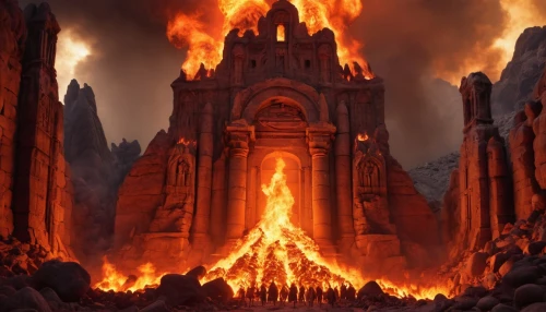 door to hell,firelands,pillar of fire,mordor,sauron,fire background,tartarus,hellmouth,kadath,fire mountain,cataclysm,hellgate,surtur,tirith,khandaq,haunted cathedral,hall of the fallen,osgiliath,the conflagration,infernal,Photography,General,Realistic