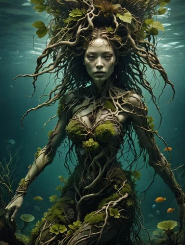 dryad,naiad,dryads,fathom,submerged,mother earth,mother nature,amphitrite,rooted,naiads,unseelie,underwater,underwater background,water nymph,enchantress,submersed,ophelia,rusalka,under the water,kelp