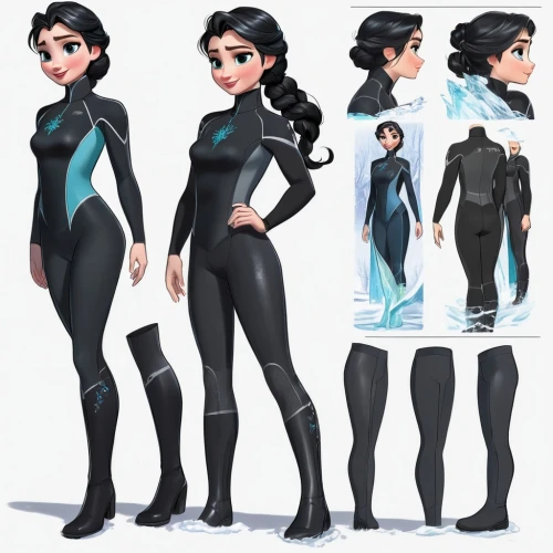 wetsuit,wetsuits,suyin,vector girl,drysuit,catsuits,selina,turnarounds,concept art,katniss,tron,female swimmer,asami,brigette,catsuit,divemaster,blackfire,subaquatic,xeelee,katara,Unique,Design,Character Design