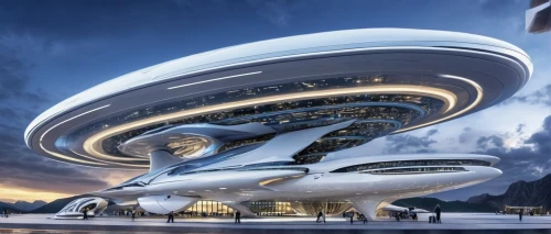 futuristic architecture,futuristic art museum,sky space concept,futuristic landscape,alien ship,arcology,snohetta,space ship,spaceport,jetsons,spaceship,flying saucer,skycycle,futuristic,skylon,mothership,morphosis,mercedes-benz museum,ufo interior,etfe,Photography,General,Realistic