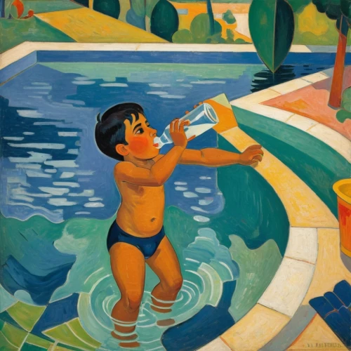 bluemner,mcnay,poolman,piscina,travel poster,vallotton,willumsen,welliver,art deco woman,botero,derain,woman at the well,swimming pool,bakst,mcfetridge,pool water,mayakoba,woman with ice-cream,bather,swimming people,Art,Artistic Painting,Artistic Painting 35