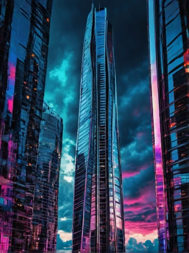 skyscrapers,skyscraper,cybercity,futuristic landscape,skycraper,urban towers,hypermodern,skyscraping,cyberpunk,futuristic,the skyscraper,vdara,ctbuh,supertall,colorful city,metropolis,cityscape,ultramodern,fantasy city,pc tower,Art,Artistic Painting,Artistic Painting 42