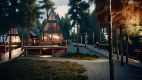 house in the forest,treehouses,3d rendering,kampung,forest house,render,3d render,timber house,wooden house,model house,inverted cottage,rumah gadang,rumah,3d rendered,chalet,tree house hotel,tree house,holiday villa,cabins,treehouse,Photography,General,Cinematic