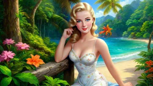mermaid background,beach background,hawaiiana,summer background,retro pin up girl,the blonde in the river,pin-up girl,cuba background,landscape background,background ivy,amphitrite,cartoon video game background,pin up girl,retro pin up girls,the sea maid,tahitian,amazonica,south pacific,fantasy picture,tropico