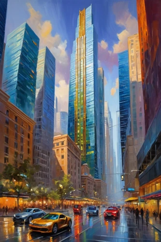 skyscrapers,tishman,kimmelman,city scape,skyscraper,world digital painting,supertall,the skyscraper,cityscape,skycraper,tall buildings,skyscraping,financial district,1 wtc,city buildings,urban towers,citycenter,costanera center,ctbuh,guangzhou,Conceptual Art,Oil color,Oil Color 22