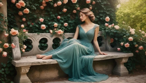 margairaz,margaery,girl in a long dress,elegant,a floor-length dress,demarchelier,girl in the garden,audrey hepburn,vintage flowers,blooming roses,with roses,halston,secret garden of venus,colorizing,evening dress,colorization,siriano,girl in flowers,elegante,rose garden,Conceptual Art,Daily,Daily 32