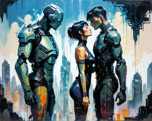 cyborgs,cyberpunks,automatons,cyberpunk,futurians,biotic,androids,cyberangels,sci fiction illustration,temporals,cybersquatters,sentinels,cybernetic,marmora,perceptrons,polara,scifi,futurists,transistor,skyers,Conceptual Art,Oil color,Oil Color 08