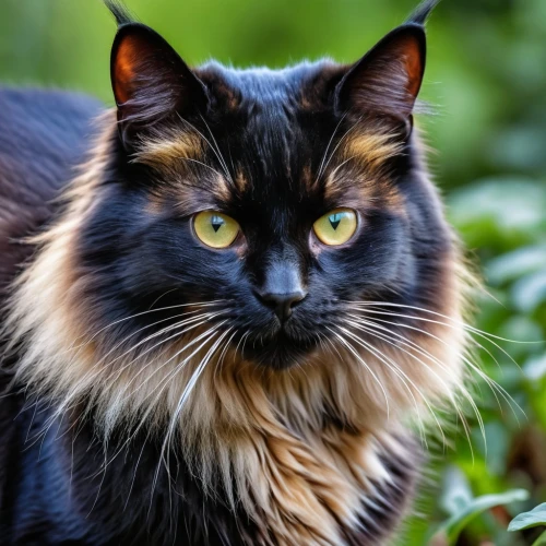 siberian cat,british longhair cat,maincoon,golden eyes,pyewacket,yellow eyes,blue eyes cat,feral cat,cat with blue eyes,melanistic,breed cat,cat european,whiskered,bewhiskered,cat with eagle eyes,mayeux,black cat,melanism,cat's eyes,himalayan persian,Photography,General,Realistic