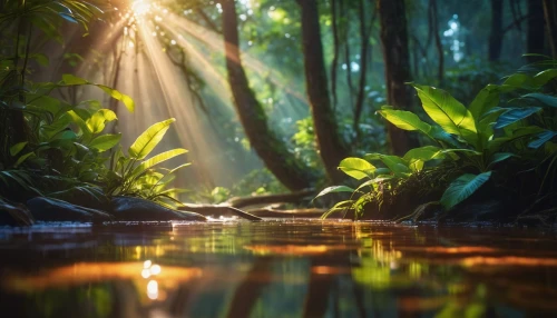 tropical forest,rainforests,aaa,sunlight through leafs,rainforest,aaaa,rain forest,nature wallpaper,ayahuasca,forest floor,verdant,amazonia,light rays,philodendrons,amazonian,tropical jungle,sunrays,god rays,sun reflection,green forest,Photography,General,Commercial