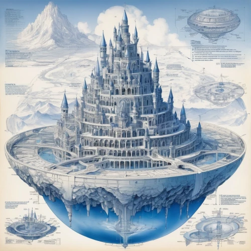 tirith,gondolin,ice castle,hyperborea,thingol,erebor,winterfell,ice planet,macroscale,diagon,fantasy city,arcology,arkenstone,jotunheim,iceburg,travelocity,icewind,citadels,discworld,homeworlds,Unique,Design,Blueprint