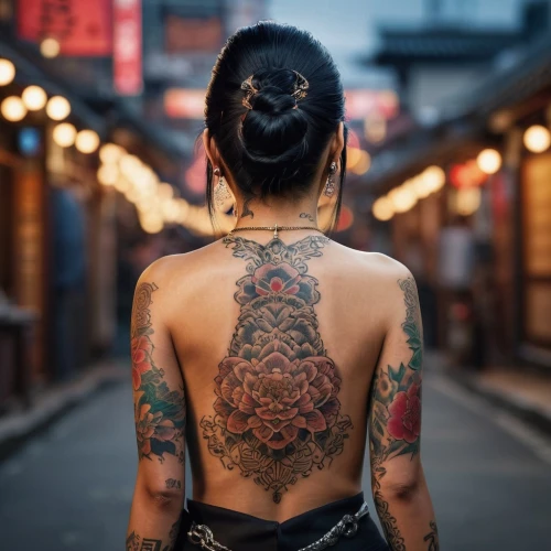 tattoo girl,japanese woman,oriental girl,geiko,lotus tattoo,tatau,tattoos,asian woman,yakuza,tattooist,geisha,tats,with tattoo,tatsuko,geisha girl,tatoos,tattooed,woman's backside,nariko,omotoyossi,Photography,General,Commercial