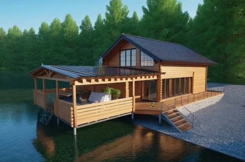 house with lake,house by the water,summer cottage,houseboat,small cabin,boat house,floating huts,3d rendering,boathouse,inverted cottage,boat shed,wooden house,log cabin,pool house,summer house,sketchup,render,wooden sauna,houseboats,cottage,Photography,General,Realistic