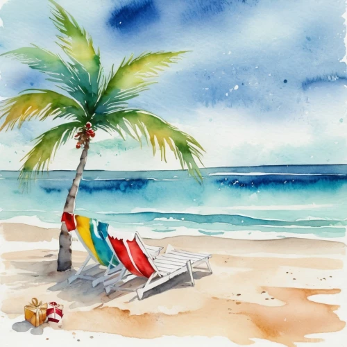 watercolor palm trees,watercolor background,watercolor painting,summer beach umbrellas,watercolor,watercolor christmas background,deckchair,beach landscape,beach background,watercolor sketch,beach chair,umbrella beach,water color,deckchairs,beach scenery,christmas on beach,urlaub,watercolors,water colors,beach furniture,Illustration,Paper based,Paper Based 25