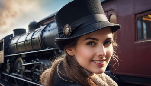 stationmaster,steam train,ivatt,steam locomotives,steam railway,trainmaster,footplate,lbscr,steam locomotive,bowler hat,victoriana,topham,bulleid,stovepipe hat,hogwarts express,model train figure,the girl at the station,trainman,steam special train,lner,Conceptual Art,Daily,Daily 32
