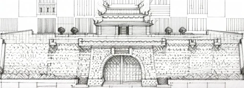 triumphal arch,city palace,grand master's palace,water palace,ctesiphon,victory gate,palladian,botanique,egyptian temple,palaces,the palace,white temple,palace,city gate,palais de chaillot,people's palace,archways,sketchup,proscenium,europe palace,Design Sketch,Design Sketch,Pencil Line Art