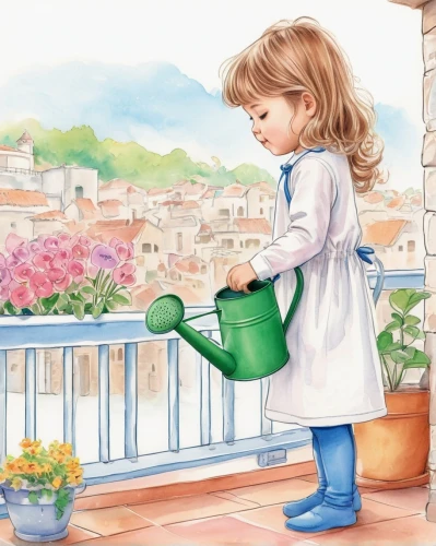 watering can,girl picking flowers,flower painting,watercolor paris balcony,washing vegetables,picking flowers,gardening,flowers in basket,holding flowers,nursery,watercolor baby items,watercolor painting,balcony garden,potted flowers,carnation coloring,picking vegetables in early spring,greenfingers,watering,nursery decoration,watercolor background,Illustration,Japanese style,Japanese Style 01