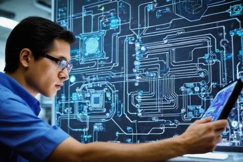 man with a computer,information technology,comptia,electrical engineer,cios,cybertrader,electronic medical record,circuit board,credentialing,electrical engineering,supercomputing,technologist,noise and vibration engineer,virtualized,technologists,advantech,microelectronics,computer science,servicemaster,computerware,Illustration,Abstract Fantasy,Abstract Fantasy 18