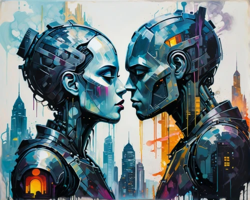 neuromancer,automatons,robotham,cybernetic,robots,cyborgs,cyberpunks,cybernetics,cybernetically,robotic,androids,cybermen,pacitti,roboto,robotlike,sci fiction illustration,wetware,machines,transhuman,superintelligent,Conceptual Art,Oil color,Oil Color 08