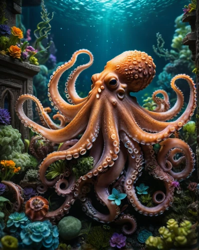 octopus,fun octopus,octopi,cephalopod,pink octopus,octopus tentacles,octopus vector graphic,kraken,octo,under sea,octopuses,cephalopods,tentaculata,pulpo,tentacular,octopussy,deep sea,deepsea,cthulhu,marine animal,Photography,General,Fantasy