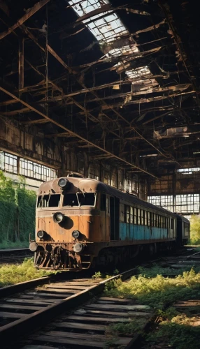 abandoned train station,abandoned rusted locomotive,disused trains,hoshihananomia,wooden train,old train,rusty cars,overlain,abandoned places,abandoned,trainshed,green train,abandono,rail car,train depot,ferrostaal,industrial hall,last train,locomotive shed,siegbahn,Art,Artistic Painting,Artistic Painting 46