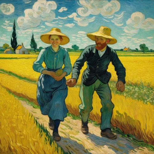 gleaners,willumsen,cultivators,pittura,cultivated field,cultivadores,agricultores,farmers,harvests,agricultural scene,gleaning,young couple,agriculture,mennonites,harvesters,pareja,haciendas,wheat field,agriculturalists,agrarians,Art,Artistic Painting,Artistic Painting 03
