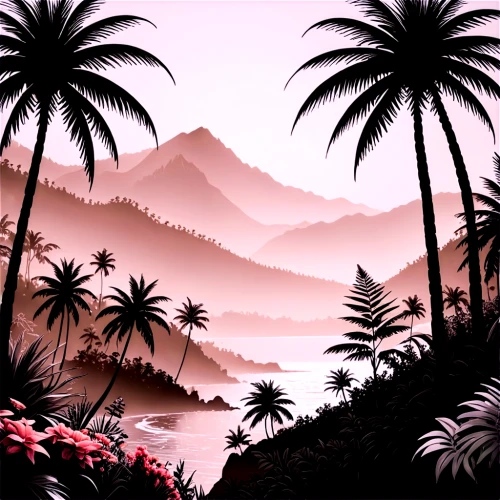 palm forest,palms,palmtrees,palm trees,tropical forest,tropics,palm tree vector,tropical island,palm pasture,neotropical,tropical jungle,palm tree,palmtree,coconut trees,palmtops,windward,palm silhouettes,tropicalia,tropic,two palms,Illustration,Black and White,Black and White 11