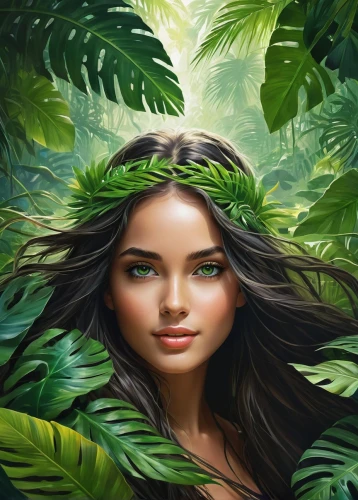 dryad,inara,nature background,forest background,polynesian girl,tropical floral background,tropical forest,spring leaf background,amazonian,dryads,kahlan,diwata,leaf background,rainforests,natural cosmetics,neotropical,amazonian oils,portrait background,jungle leaf,jungles,Conceptual Art,Fantasy,Fantasy 12