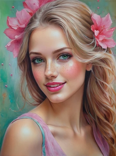 flower painting,beautiful girl with flowers,romantic portrait,girl in flowers,photo painting,donsky,oil painting on canvas,oil painting,art painting,girl portrait,young woman,boho art style,world digital painting,flower art,young girl,romantic look,evgenia,boho art,fantasy portrait,airbrush,Illustration,Realistic Fantasy,Realistic Fantasy 30