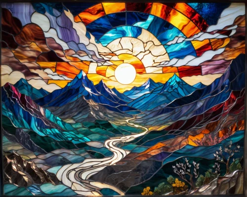 prayer flags,glass painting,3-fold sun,layer of the sun,sunburst background,tapestry,sunchaser,tapestries,stained glass,sails of paragliders,reverse sun,sunburst,sun,whirlwinds,mountain pass,winding road,mountain spirit,pachamama,dzogchen,sundancer,Unique,Paper Cuts,Paper Cuts 08