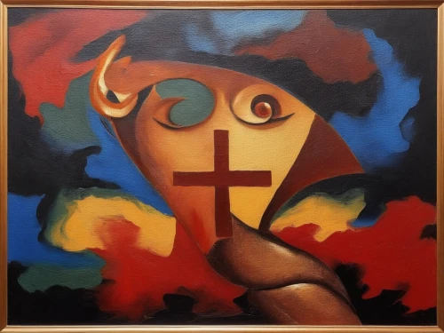 the angel with the cross,way of the cross,crucifix,the cross,oil on canvas,ferrufino,rufino,jesus on the cross,lichenstein,church painting,dali,jesus christ and the cross,uccello,bomberg,el salvador dali,cubisme,crucifying,giocondo,khokhloma painting,picasso,Illustration,Realistic Fantasy,Realistic Fantasy 21