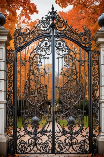 iron gate,wrought iron,metal gate,front gate,ironwork,fence gate,ornamental dividers,gates,wood gate,gated,garden door,round autumn frame,iron door,garden fence,gate,autumn frame,farm gate,portal,stone gate,art nouveau frame,Illustration,Abstract Fantasy,Abstract Fantasy 23
