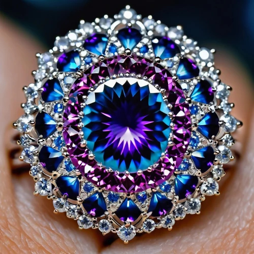 colorful ring,peacock eye,bejeweled,diamond ring,bejewelled,jeweled,jewelled,crown chakra,circular ring,engagement ring,paraiba,cosmic eye,ring jewelry,ring with ornament,crown chakra flower,alexandrite,gemology,drusy,agta,jewels,Photography,General,Realistic