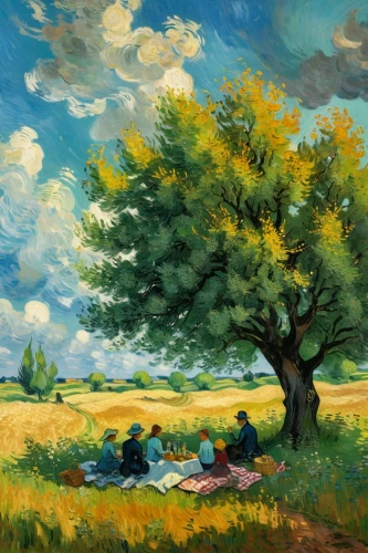 cezanne,emmaus,guillaumin,rural landscape,girl lying on the grass,gogh,meadow landscape,idyll,farm landscape,orchardists,picnic,apple orchard,pittura,agricultural scene,oil painting,orchard,bishvat,apple trees,painted tree,landscape background,Art,Artistic Painting,Artistic Painting 03