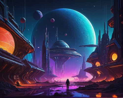 futuristic landscape,alien planet,alien world,scifi,sci fiction illustration,fantasy landscape,space art,extrasolar,sci - fi,space port,homeworld,sci fi,vast,homeworlds,cyberworld,gas planet,cyberia,spaceborne,spaceport,fantasy city,Conceptual Art,Sci-Fi,Sci-Fi 12