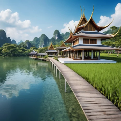 asian architecture,landscape background,guilin,floating huts,rice paddies,rice fields,vietnam,shaoming,tailandia,ricefield,feng shui golf course,houseboats,home landscape,viet nam,river landscape,lotus pond,ricefields,xinglong,beautiful landscape,southeast asia,Photography,General,Realistic
