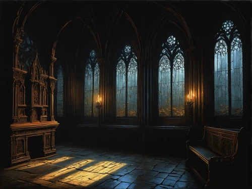 hall of the fallen,sacristy,sanctuary,ornate room,crypt,alcove,haunted cathedral,hallway,the threshold of the house,empty interior,dandelion hall,cloister,courtroom,sepulchres,stained glass windows,hogwarts,chiaroscuro,the window,row of windows,interiors,Conceptual Art,Daily,Daily 09