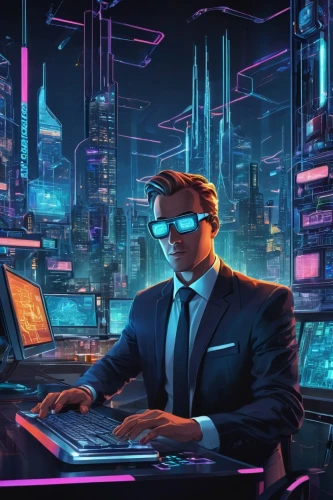 cybertrader,cybertown,cyberpunk,neon human resources,cyber glasses,cybersquatters,cybercity,cyberscene,cybersurfers,cyberpatrol,cyberworld,cyberia,cyberport,man with a computer,cybernet,computerologist,cyberian,cybersmith,cyber,night administrator,Illustration,Abstract Fantasy,Abstract Fantasy 23