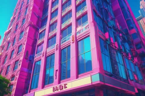 bgc,colorful facade,vue,bne,saks,nyu,sf,luxe,basie,bldg,bca,department store,pink squares,emb,ues,ppg,wme,office building,dye,dte,Conceptual Art,Sci-Fi,Sci-Fi 28