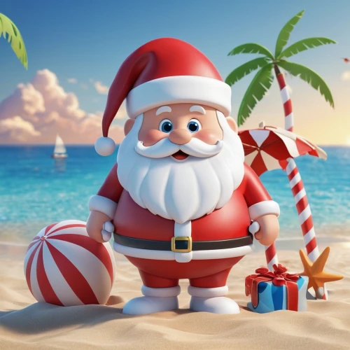 santa claus at beach,christmas on beach,christmas island,christmasbackground,claus,happy holiday,christmas background,santy,santaji,travelocity,santa claus,north pole,st claus,santa clause,christmas wallpaper,holidays,roelf,ho ho ho,santaland,beach background,Unique,3D,3D Character