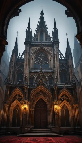 haunted cathedral,theed,cathedral,gothic church,dishonored,the cathedral,ecclesiatical,neogothic,nidaros cathedral,cathedrals,sanctuary,ecclesiastical,hall of the fallen,basilica,the black church,duomo,saint michel,ravenloft,markale,black church,Illustration,Abstract Fantasy,Abstract Fantasy 01