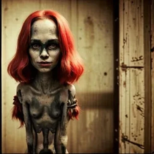 lilith,redhead doll,antwoord,waxwork,primitive dolls,anabelle,wooden doll,sopor,red skin,demona,clay doll,mystique,fauve,voodoo doll,clementine,pippi,humanoid,suspiria,mosfilm,bodypaint