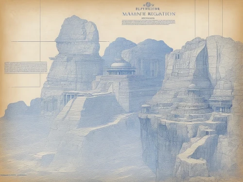 tirith,yavin,matterhorn,vimana,skylands,imagineering,simbel,mount everest,imagineers,powerslave,ancient city,ice castle,mahavihara,temples,unbuilt,khandaq,malaparte,kailash,kharut pyramid,shambhala,Unique,Design,Blueprint