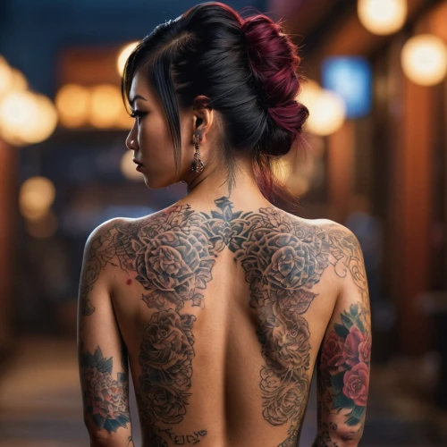 tattoo girl,japanese woman,oriental girl,hoshihananomia,tattooed,tatoos,geisha girl,with tattoo,tattoos,tatts,tats,tatau,tattooist,tattoed,geisha,tatu,asian woman,woman's backside,tatuus,japanese style,Photography,General,Commercial