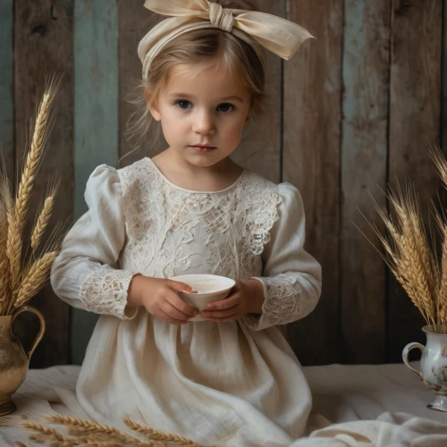 girl with bread-and-butter,girl with cereal bowl,milkmaid,girl in the kitchen,little angel,innocence,little princess,little girl fairy,gekas,eglantine,semolina,tea party,avonlea,young girl,little girl,avena,wheatstraw,little girl dresses,the little girl,teacup,Photography,General,Fantasy