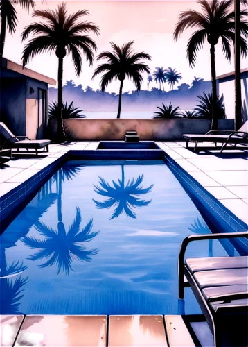 pools,poolside,swimming pool,palms,outdoor pool,roof top pool,piscine,palm forest,watercolor palm trees,palm trees,pool water,tropical house,pool house,royal palms,pool bar,two palms,palmtrees,pool,resort,pool water surface,Illustration,Black and White,Black and White 30