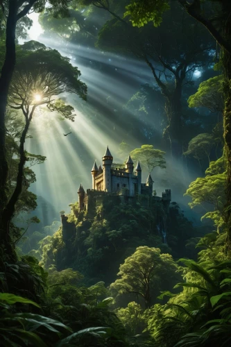 fantasy landscape,fantasy picture,fairytale castle,fairy tale castle,nargothrond,ghibli,knight's castle,studio ghibli,alfheim,summit castle,fairytale forest,rivendell,medieval castle,3d fantasy,sintra,fantasy world,world digital painting,cartoon video game background,house in the forest,riftwar,Photography,General,Natural