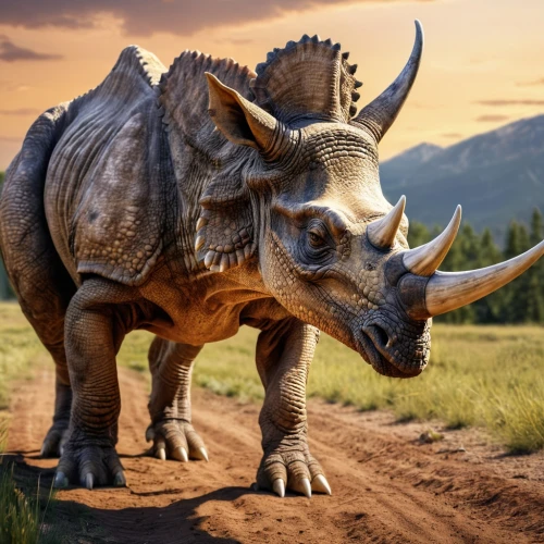 triceratops,ceratopsid,ceratopsian,styracosaurus,ceratopsians,dicynodon,ferugliotherium,pachyrhinosaurus,protoceratops,dicynodonts,ankylosaurs,torosaurus,centrosaurus,stegodon,megafauna,aucasaurus,uintatherium,dicynodont,restoration,therizinosaurs,Photography,General,Realistic
