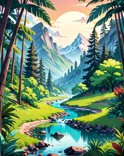 mountain stream,river landscape,mountain landscape,forest landscape,mountain scene,landscape background,salt meadow landscape,mountain river,paisaje,forests,capilano,mountain spring,nature landscape,mountains,brook landscape,forest background,rainforests,mountainous landscape,alpine landscape,streams,Anime,Anime,General