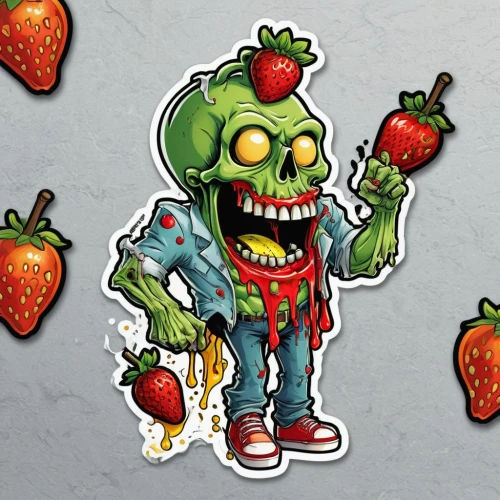 zombie ice cream,zombie,zombi,popcap,frankenfood,zomo,zompro,fragaria,zombo,zombified,frankenfoods,fruit icons,fruitbearing,zomig,fruits icons,frustaci,frugivores,shambling,oligoryzomys,mongan,Unique,Design,Sticker